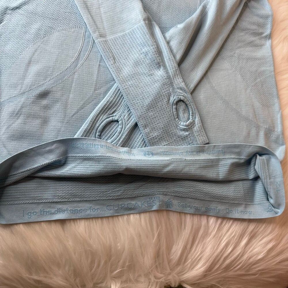 Lululemon Run: Swiftly Tech 1/2 Zip Heathered Blu… - image 8